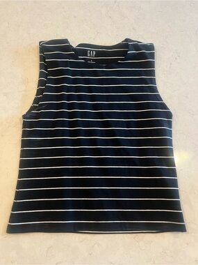 GAP Navy and White Striped Sleeveless Tank